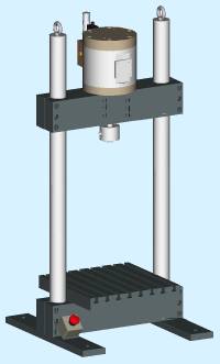 'T' slotted tooling place illustrated with load cell mounted on the actautor piston.