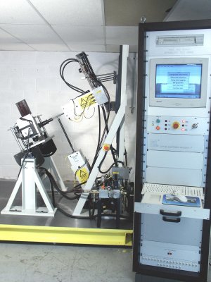 Six axis servo-hydraulic test machine
